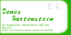 denes hartenstein business card